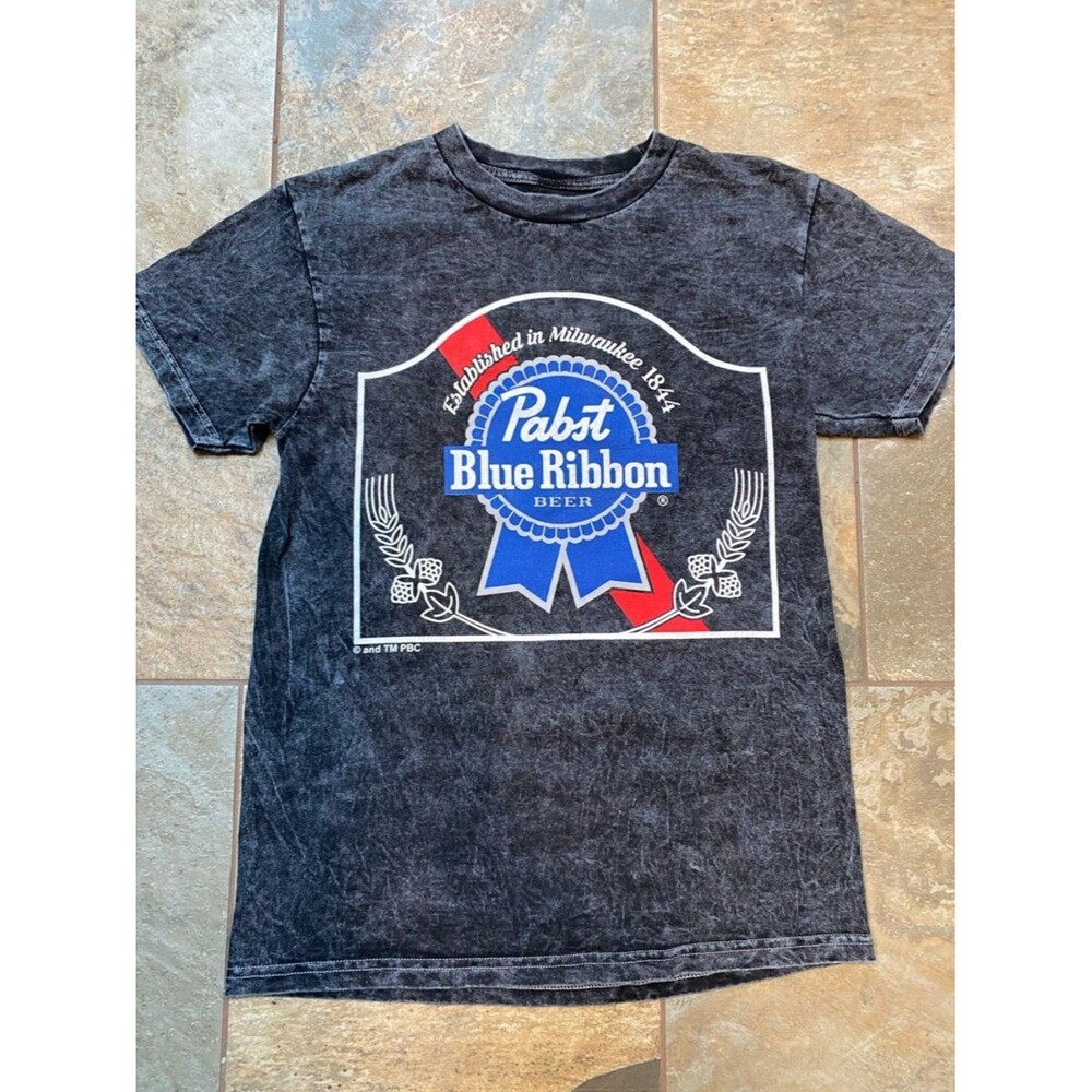 Pabst Blue Ribbon Kids Short Sleeve Tee - Black with Blue & Red Logo